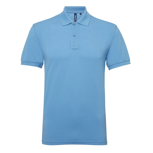 Asquith & Fox Men’s polycotton blend polo - Cornflower