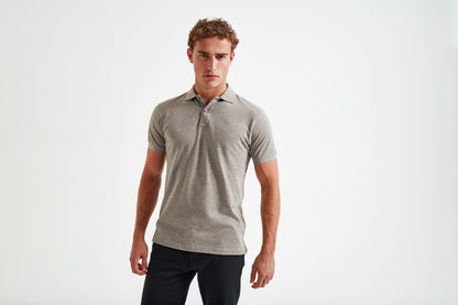 Asquith & Fox Men’s polycotton blend polo - Heather Grey