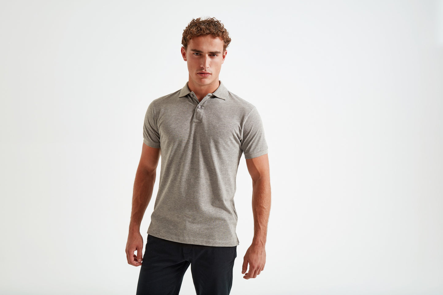 Asquith & Fox Men’s polycotton blend polo - Charcoal