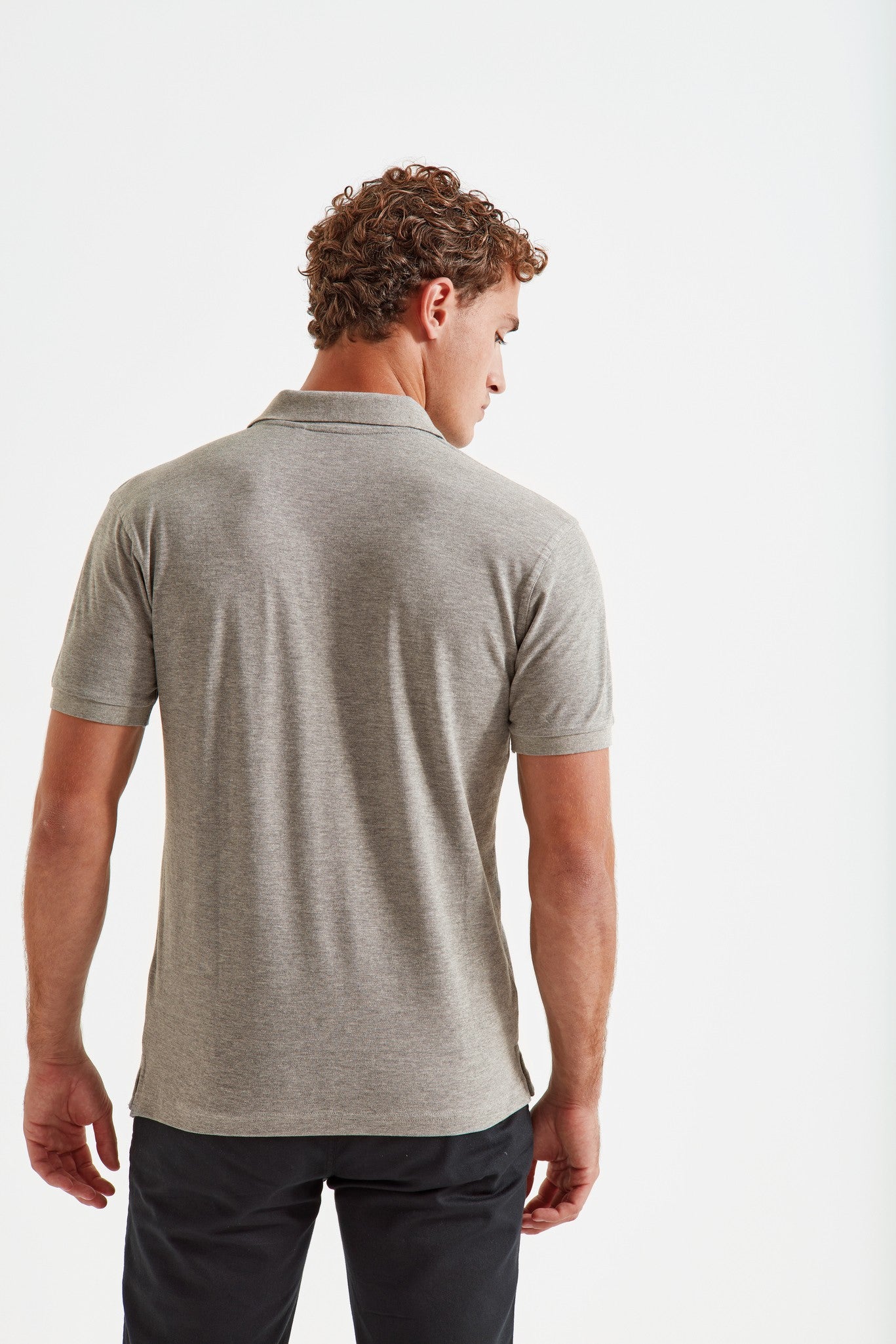 Asquith & Fox Men’s polycotton blend polo - Heather Grey