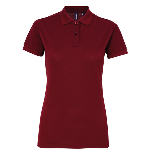 Asquith & Fox Women’s polycotton blend polo - Burgundy