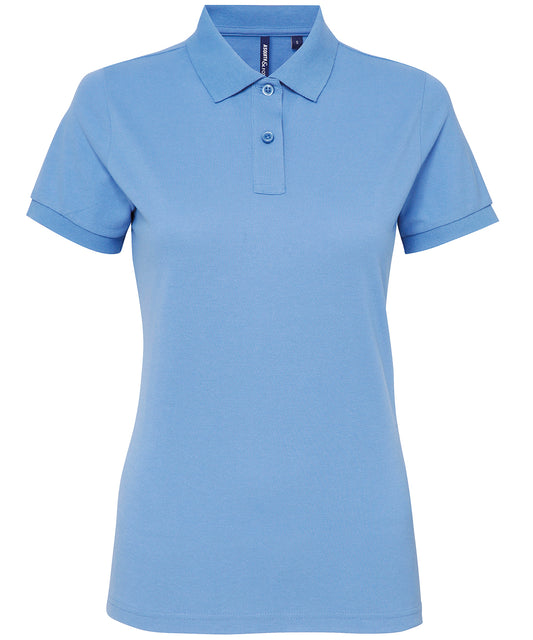 Asquith & Fox Women’s polycotton blend polo - Cornflower