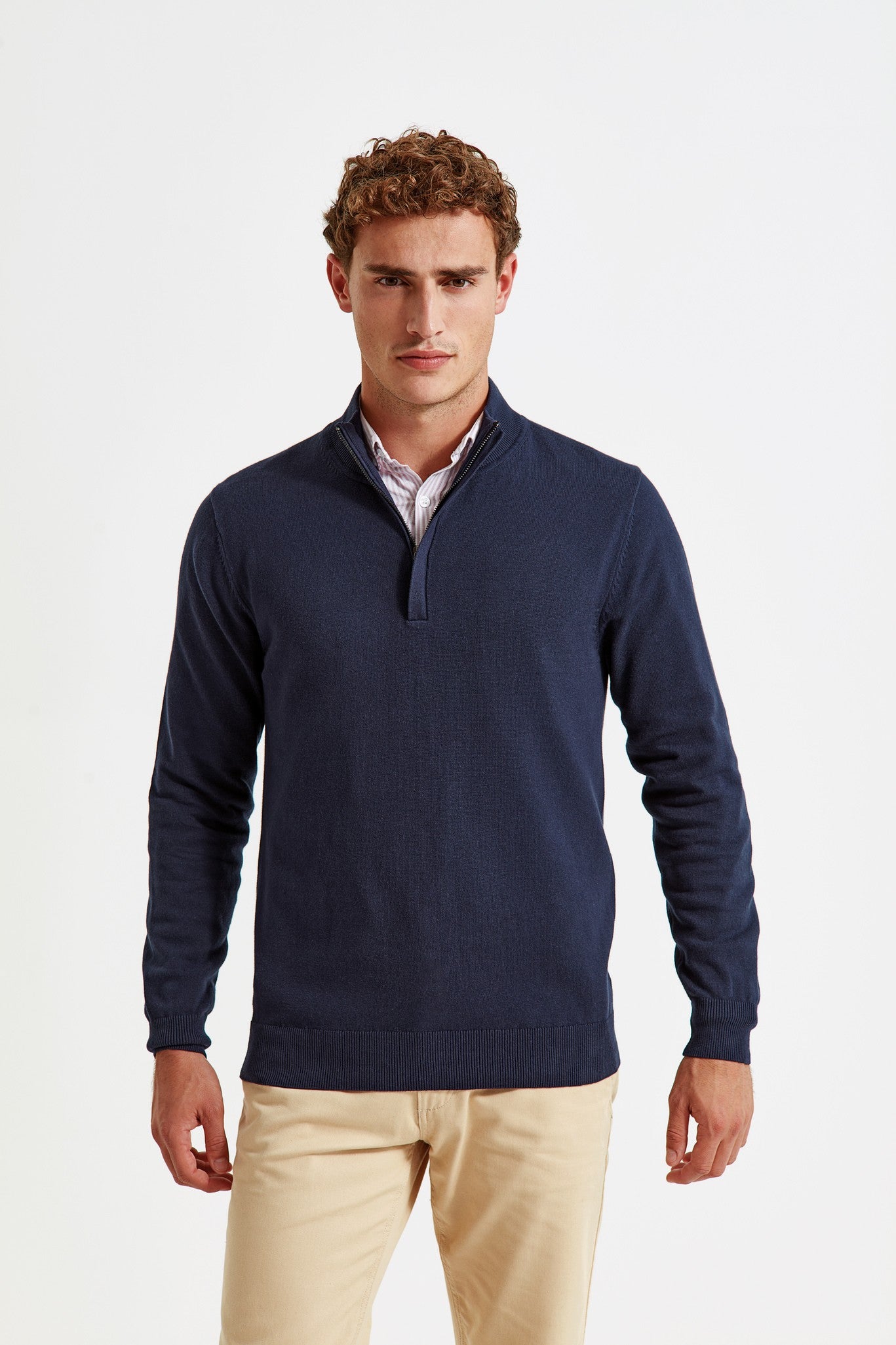 Asquith & Fox Men's cotton blend ¼ zip sweater