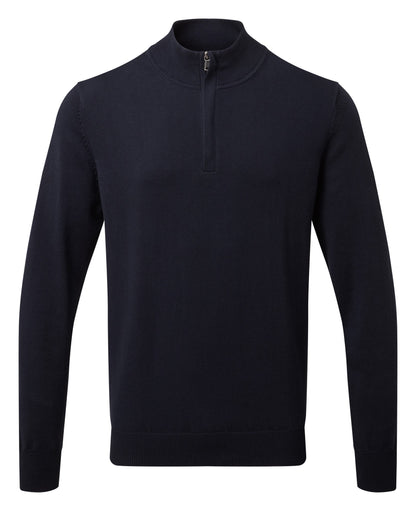 Asquith & Fox Men's cotton blend ¼ zip sweater