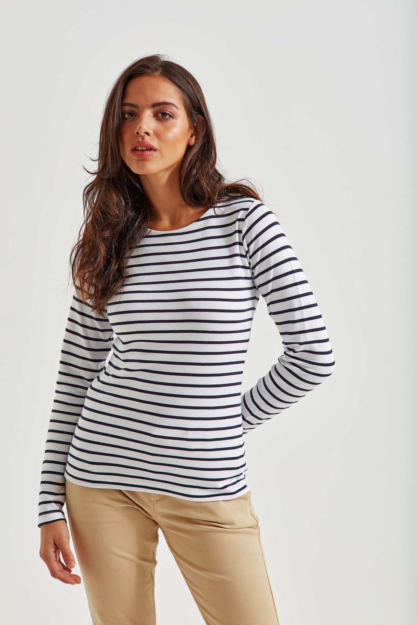 Asquith & Fox Women's Marinière coastal long sleeve tee