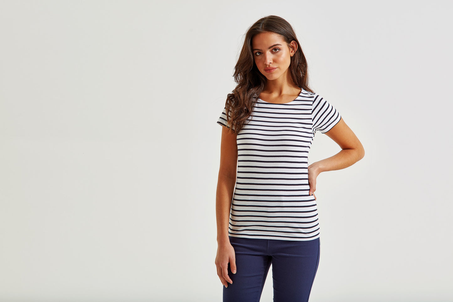 Asquith & Fox Women's Marinière coastal short sleeve tee