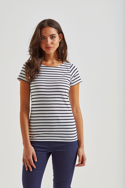 Asquith & Fox Women's Marinière coastal short sleeve tee