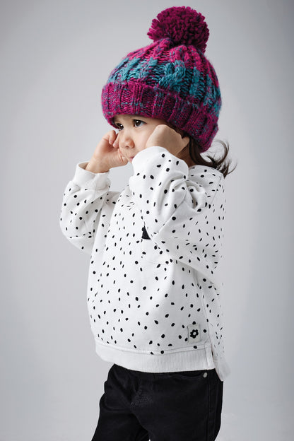 Beechfield Junior corkscrew pom pom beanie