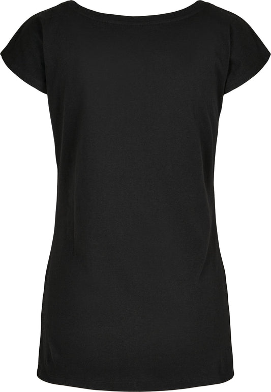 Build Your Brand Basic Women's wide neck tee - Black