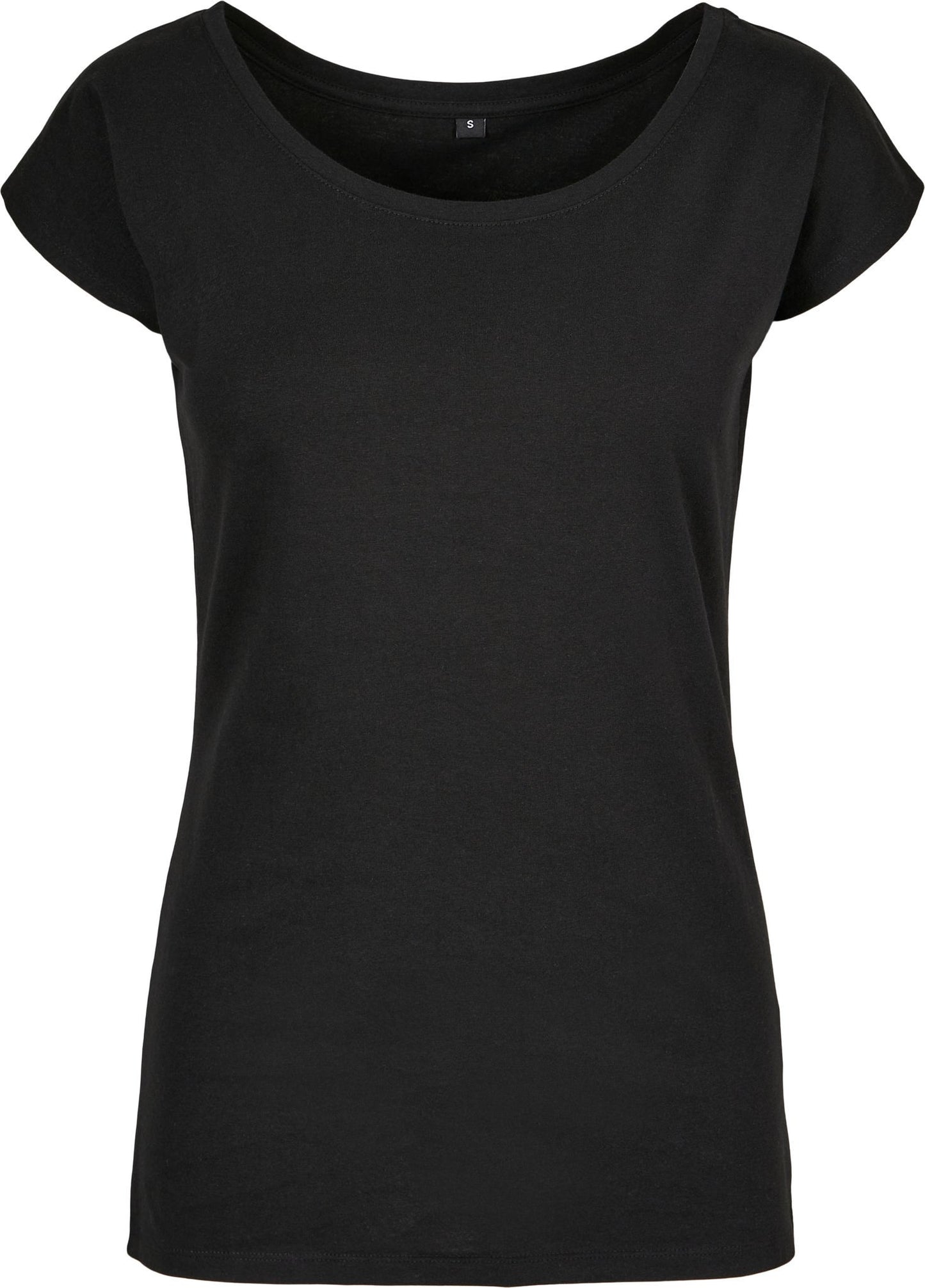 Build Your Brand Basic Women's wide neck tee - Black