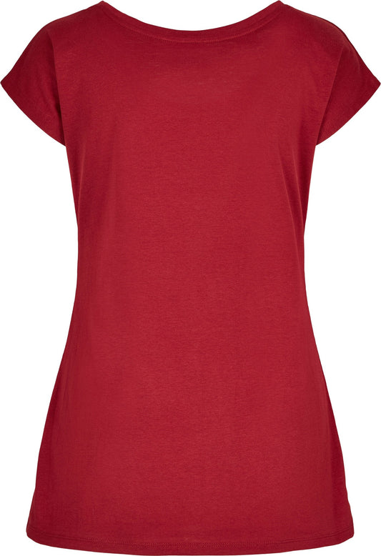 Build Your Brand Basic Women's wide neck tee - Burgundy