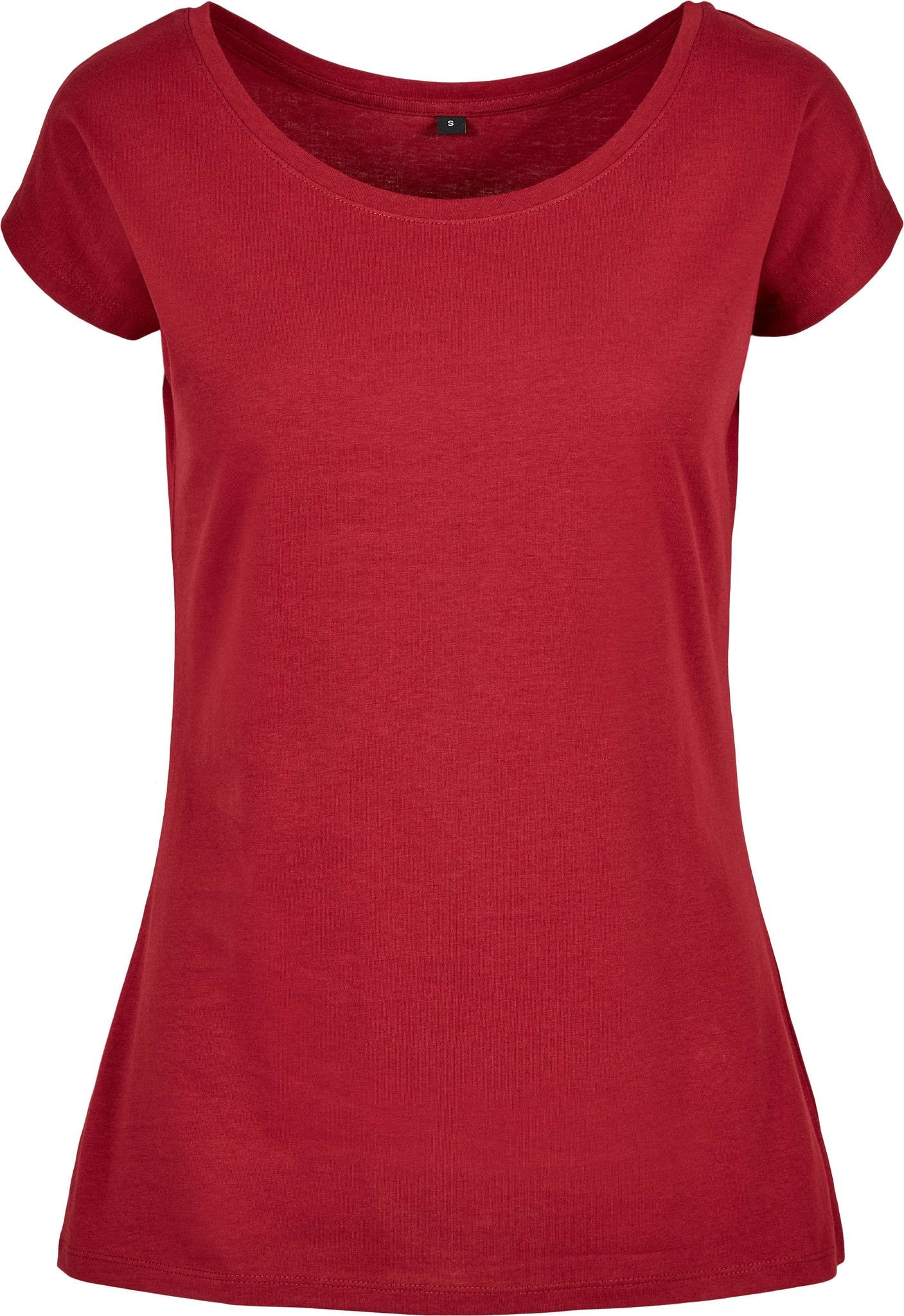 Build Your Brand Basic Women's wide neck tee - Burgundy