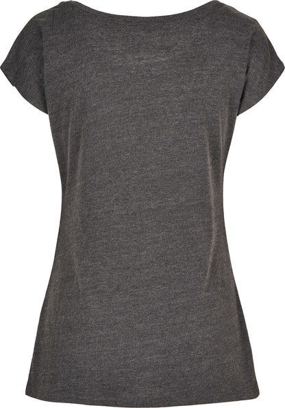 Build Your Brand Basic Women's wide neck tee - Charcoal