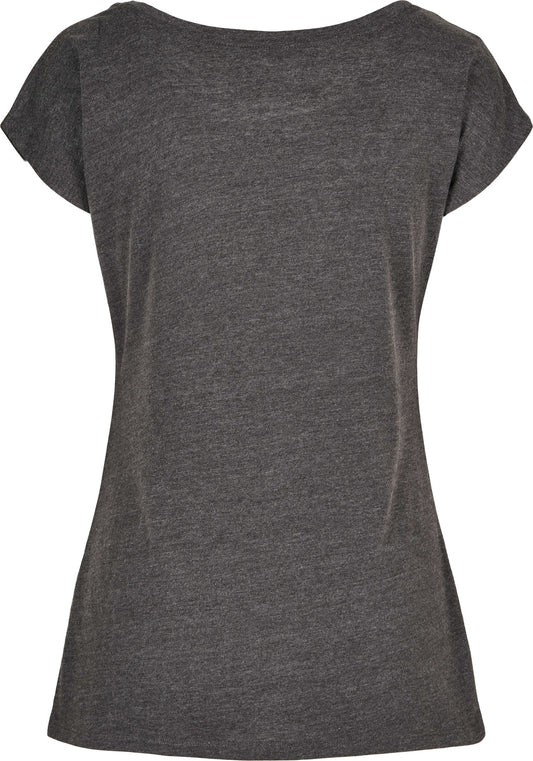 Build Your Brand Basic Women's wide neck tee - Charcoal