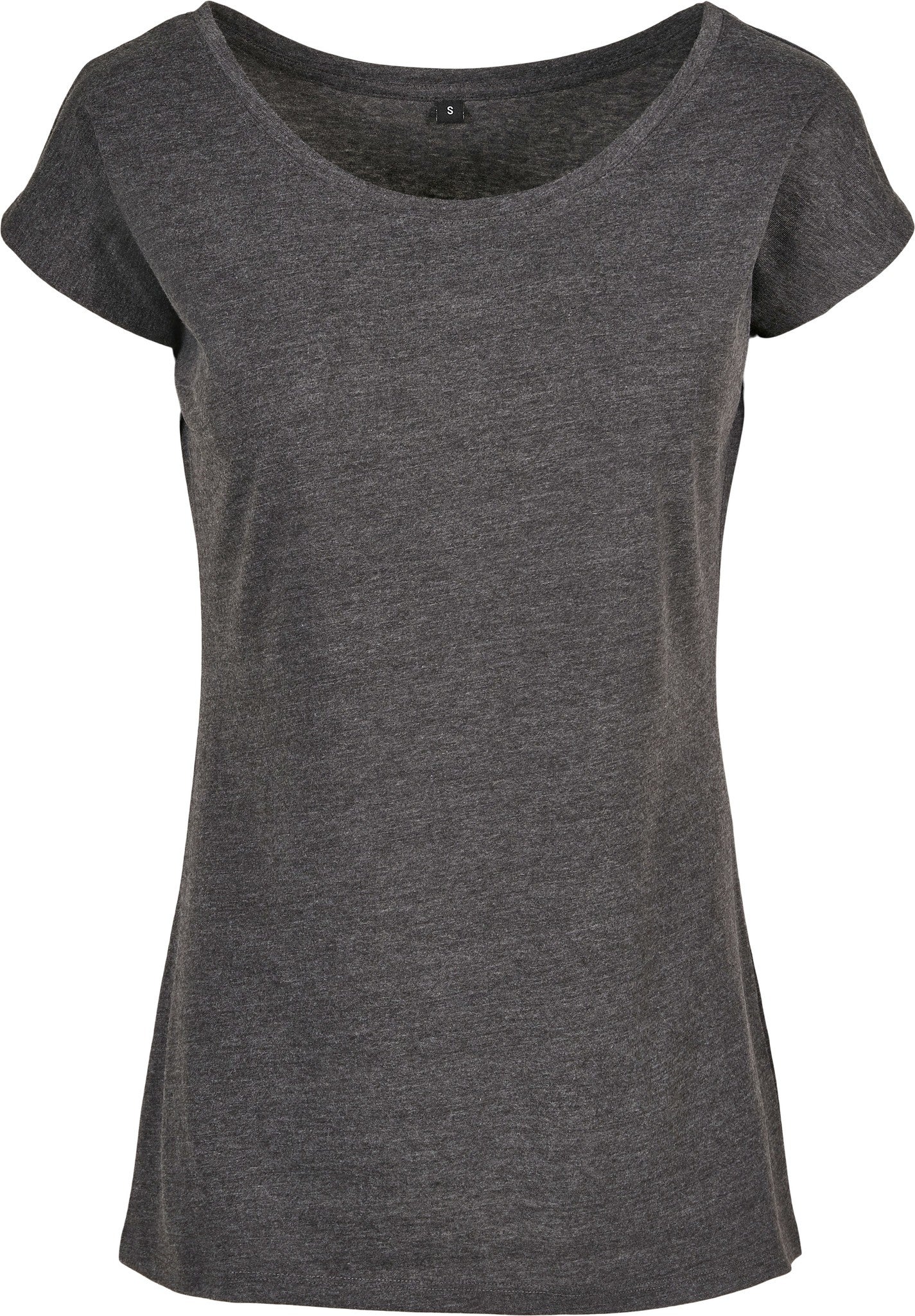 Build Your Brand Basic Women's wide neck tee - Charcoal