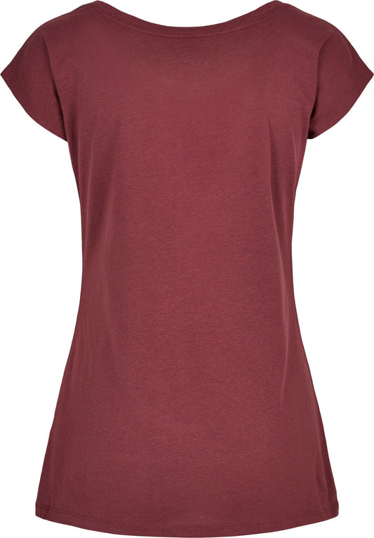 Build Your Brand Basic Women's wide neck tee - Cherry