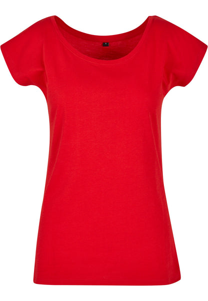 Build Your Brand Basic Women's wide neck tee - City Red