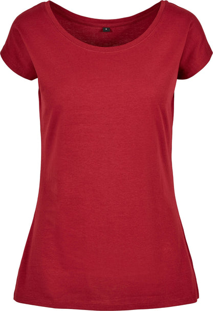 Build Your Brand Basic Women's wide neck tee - City Red