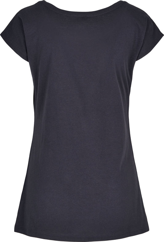 Build Your Brand Basic Women's wide neck tee - Navy