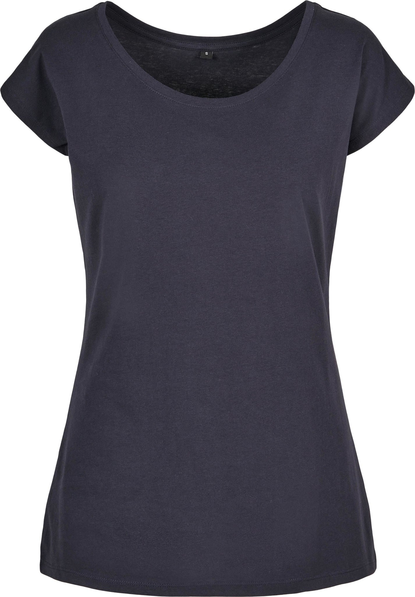 Build Your Brand Basic Women's wide neck tee - Navy