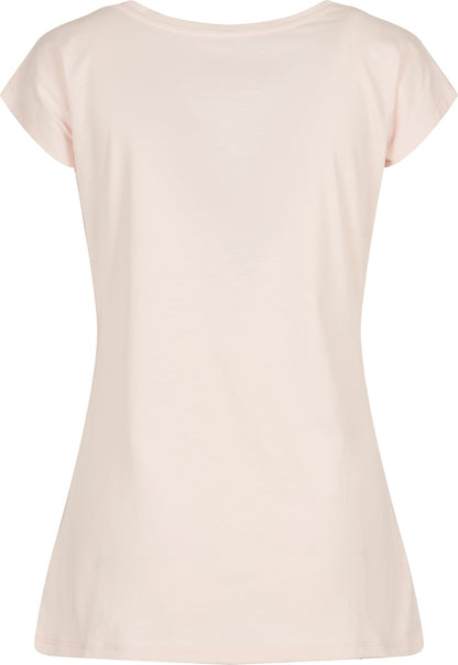 Build Your Brand Basic Women's wide neck tee - Pink