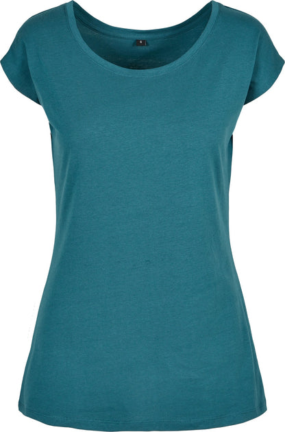 Build Your Brand Basic Women's wide neck tee - Teal