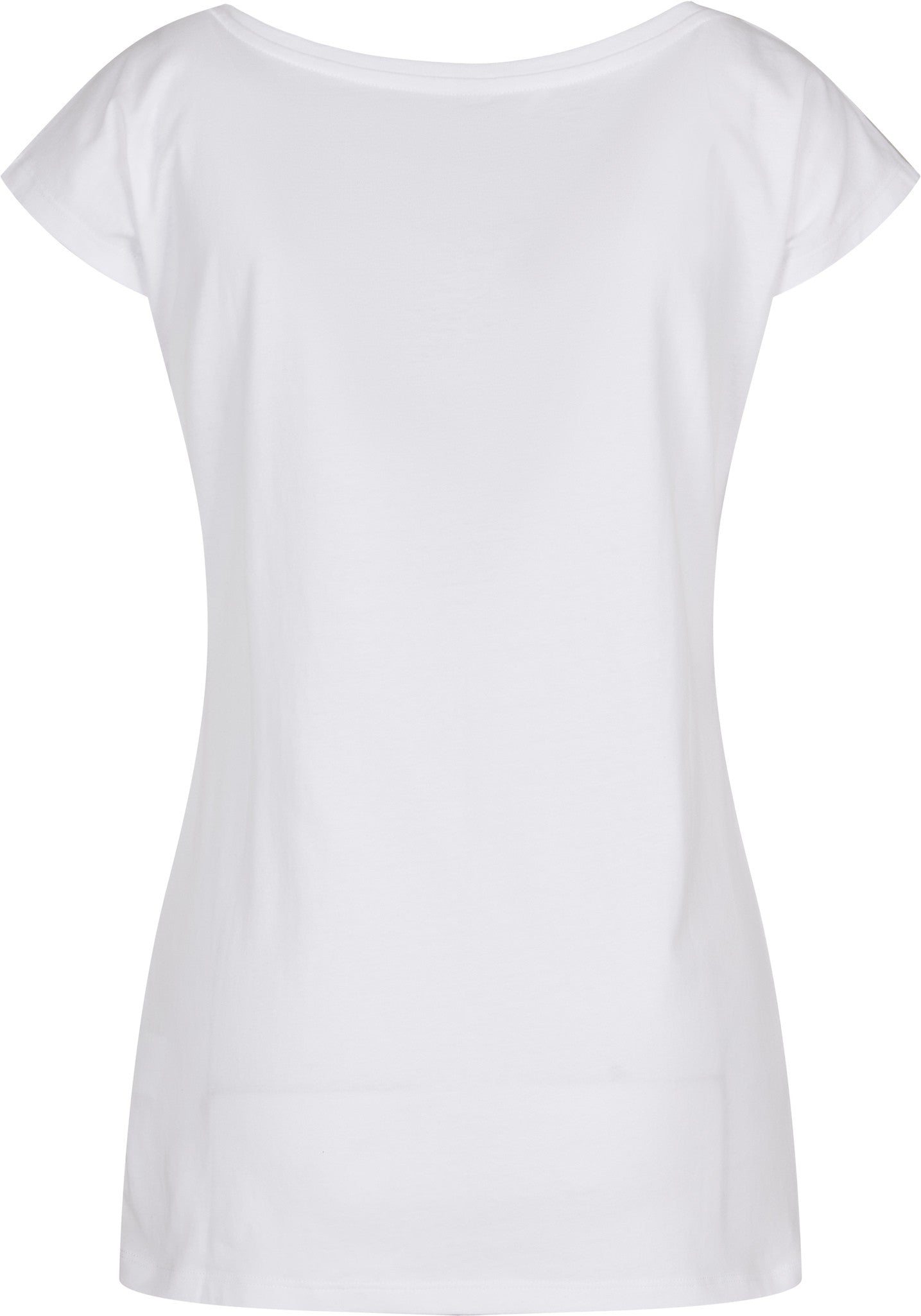 Build Your Brand Basic Women's wide neck tee - White