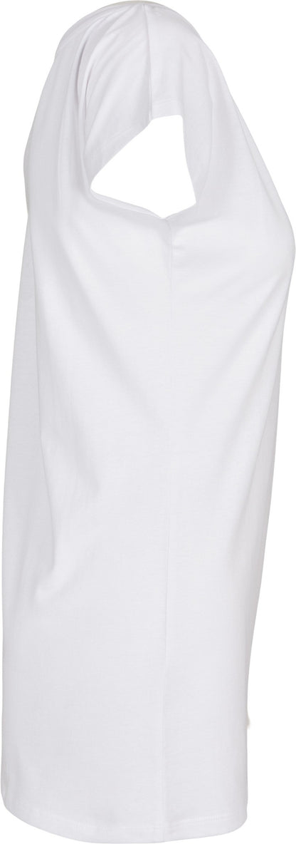 Build Your Brand Basic Women's wide neck tee - White