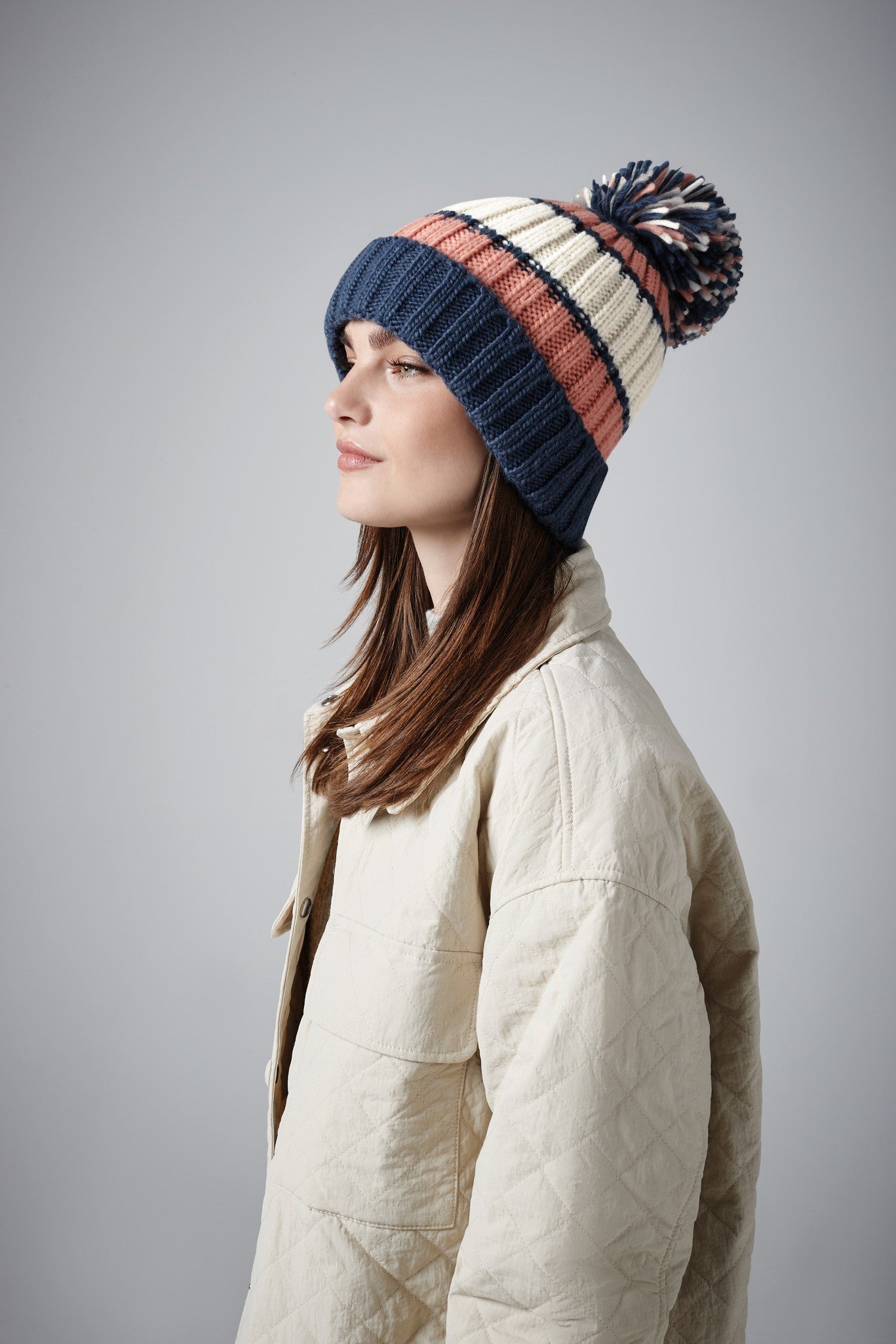 Beechfield Hygge striped beanie