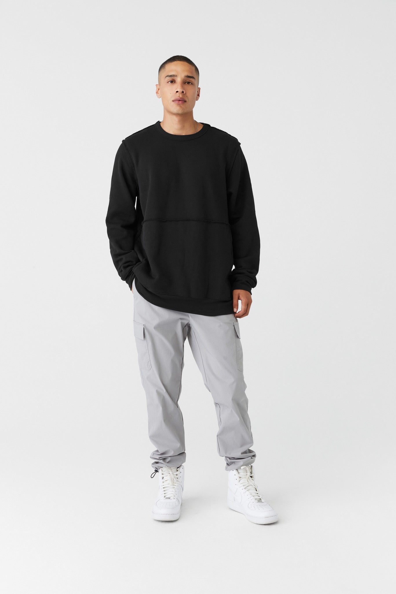 Bella Canvas Unisex raw-seam crew pullover