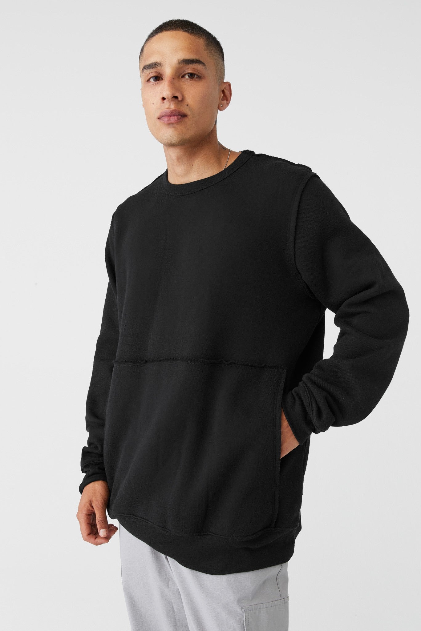 Bella Canvas Unisex raw-seam crew pullover