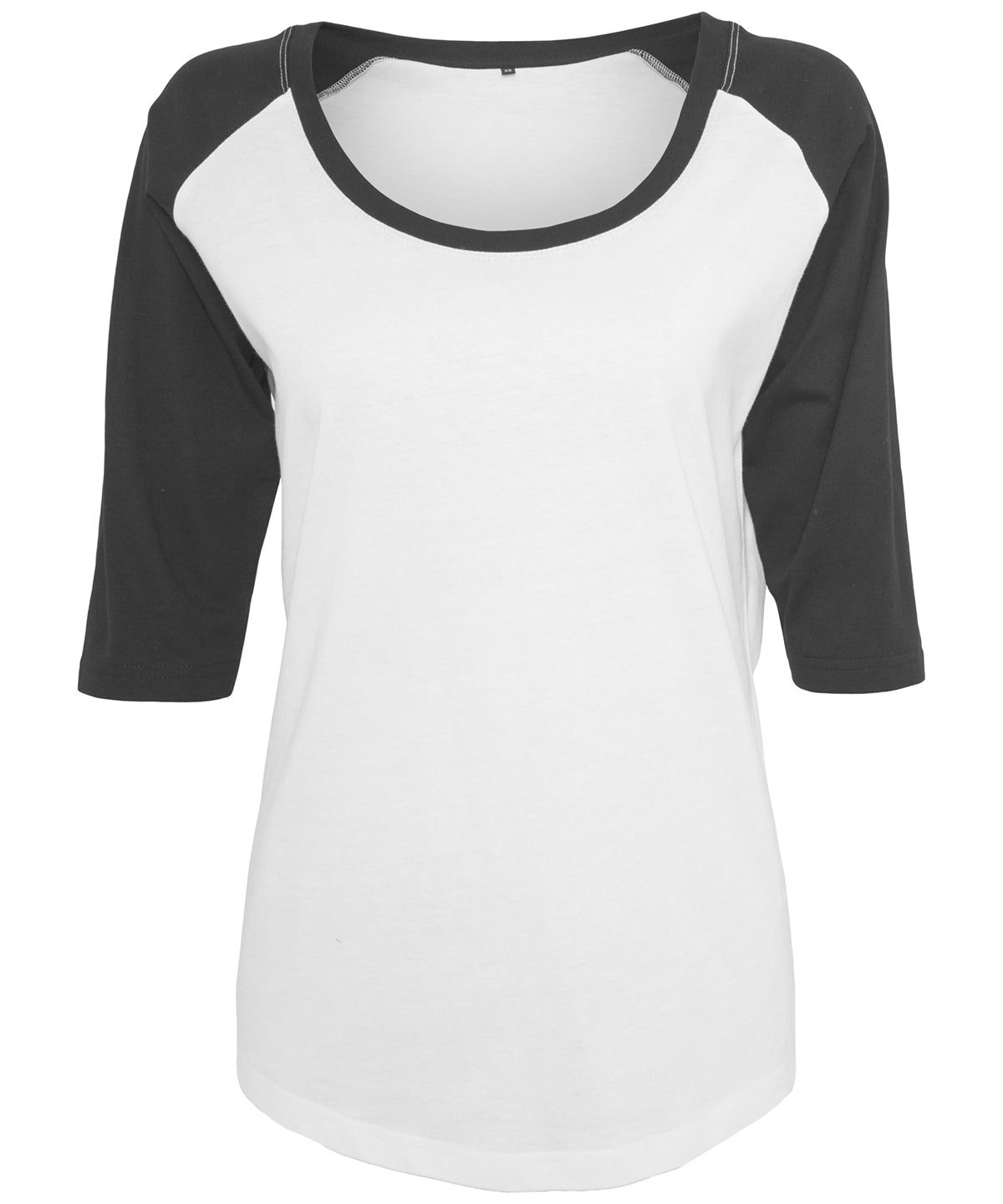 Build Your Brand Women's ¾ contrast raglan tee