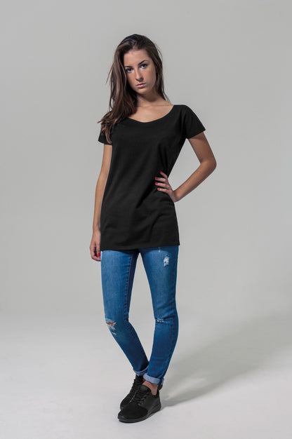 Build Your Brand Women's wide neck tee