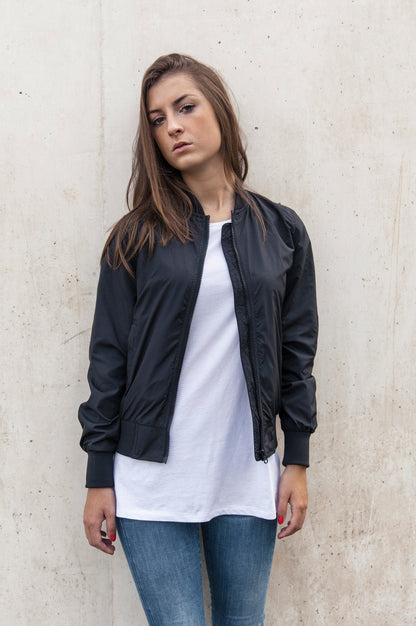 Build Your Brand Women's nylon bomber jacket