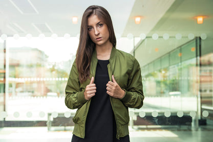 Build Your Brand Women's nylon bomber jacket