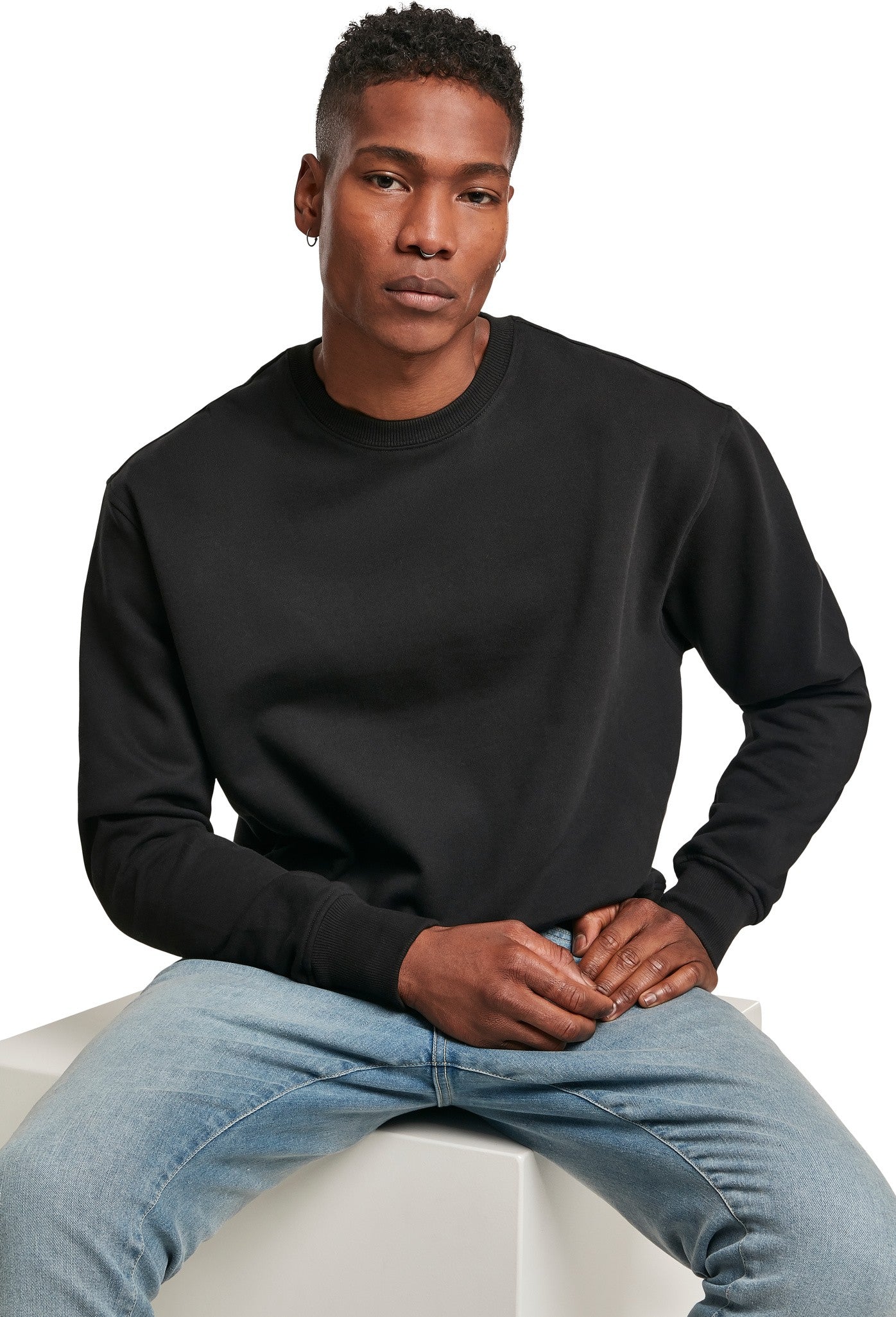 Build Your Brand Premium oversize crew neck