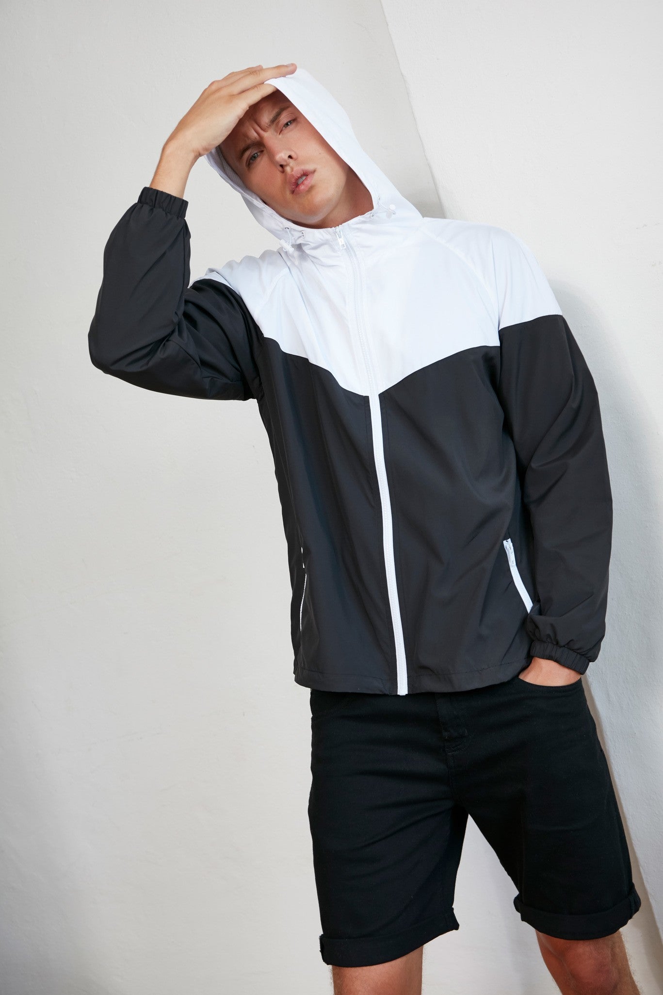 Build Your Brand Two-tone tech windrunner jacket