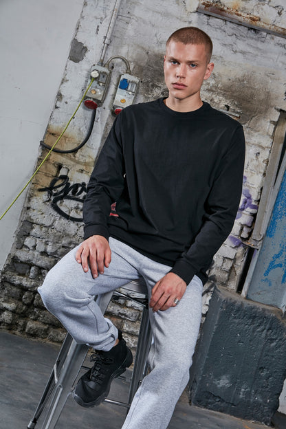 Build Your Brand Organic long sleeve with cuff rib