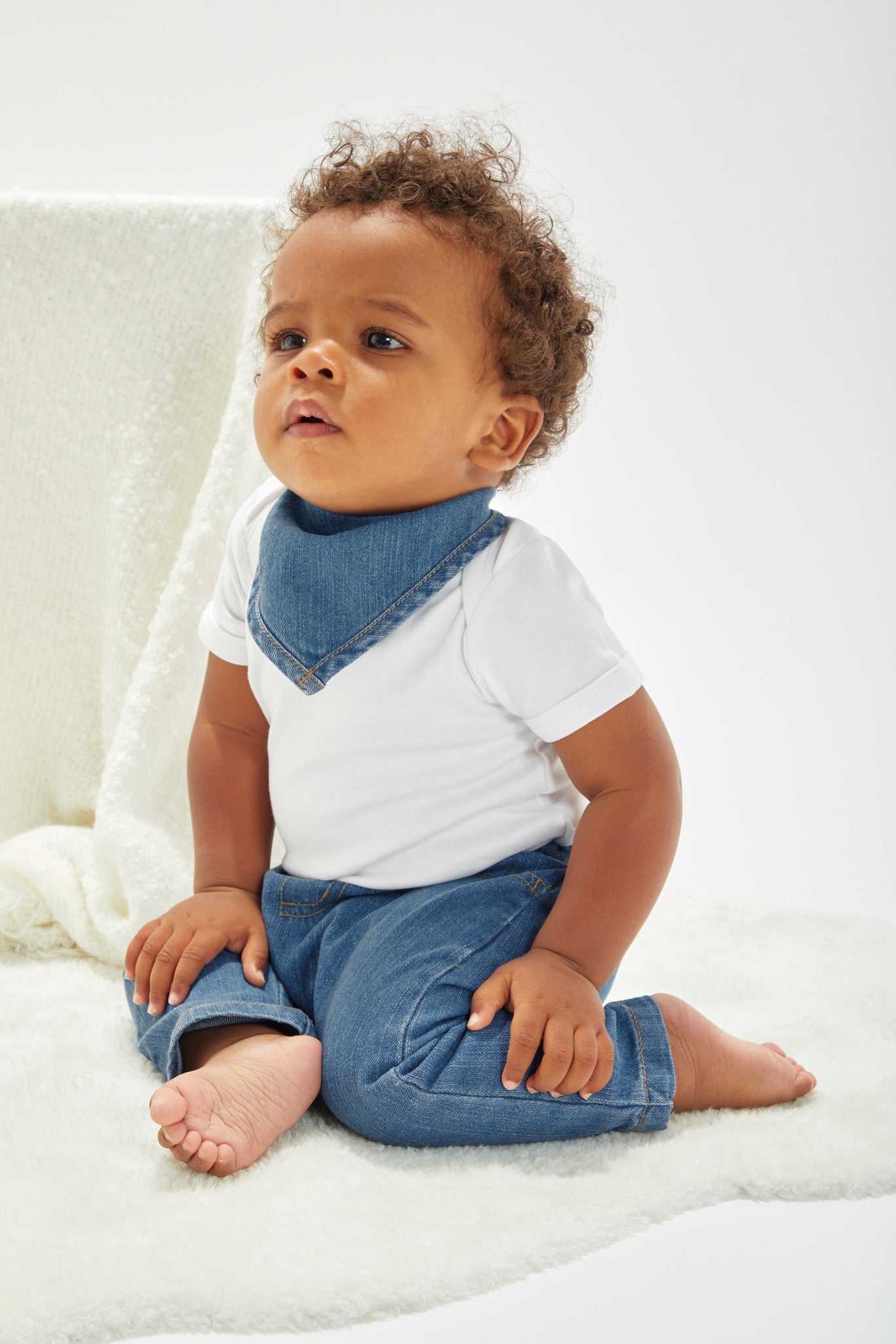 Babybugz Baby Rocks denim bandana bib