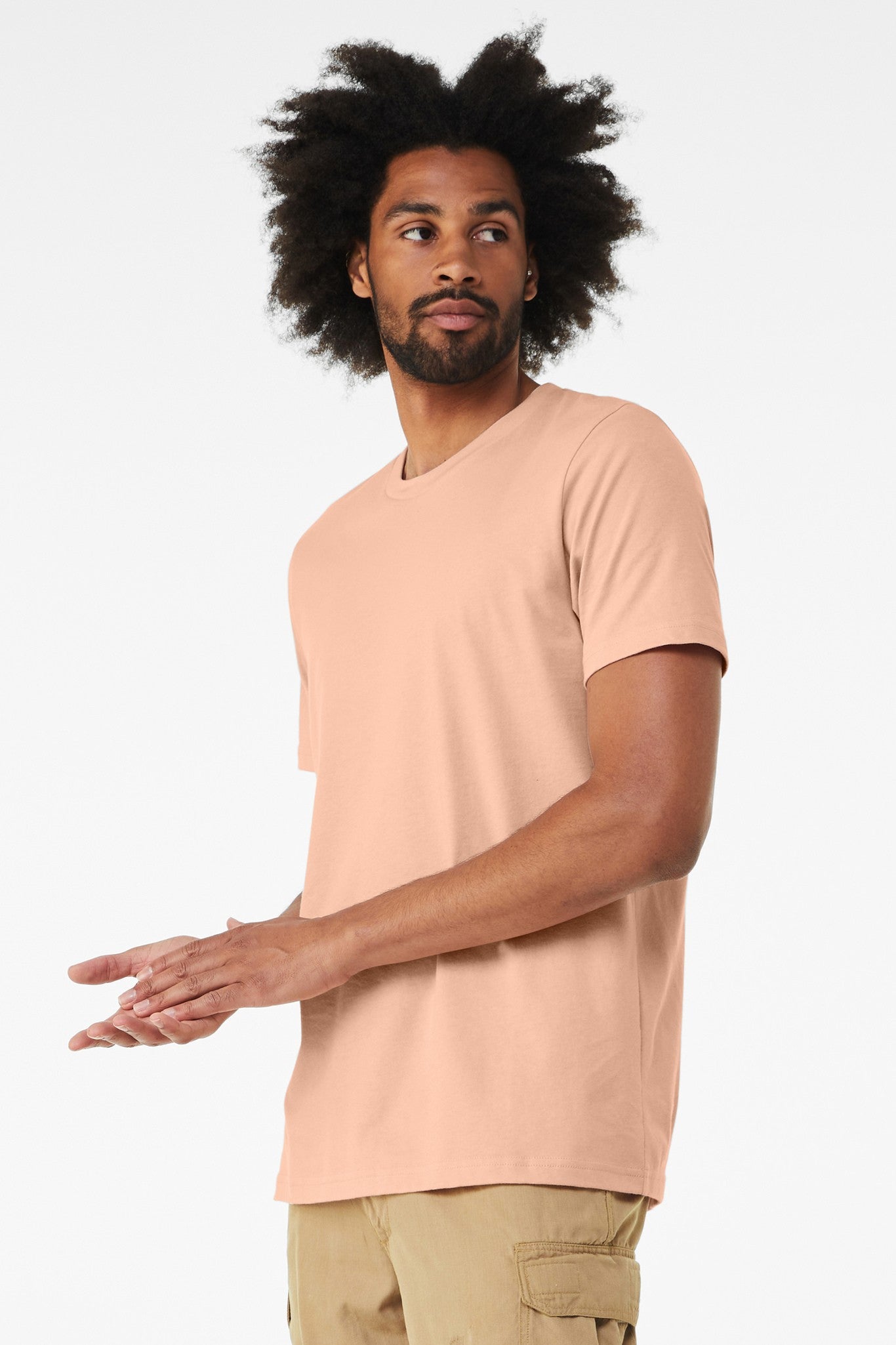 Bella Canvas Unisex heather CVC short sleeve t-shirt - Heather Peach