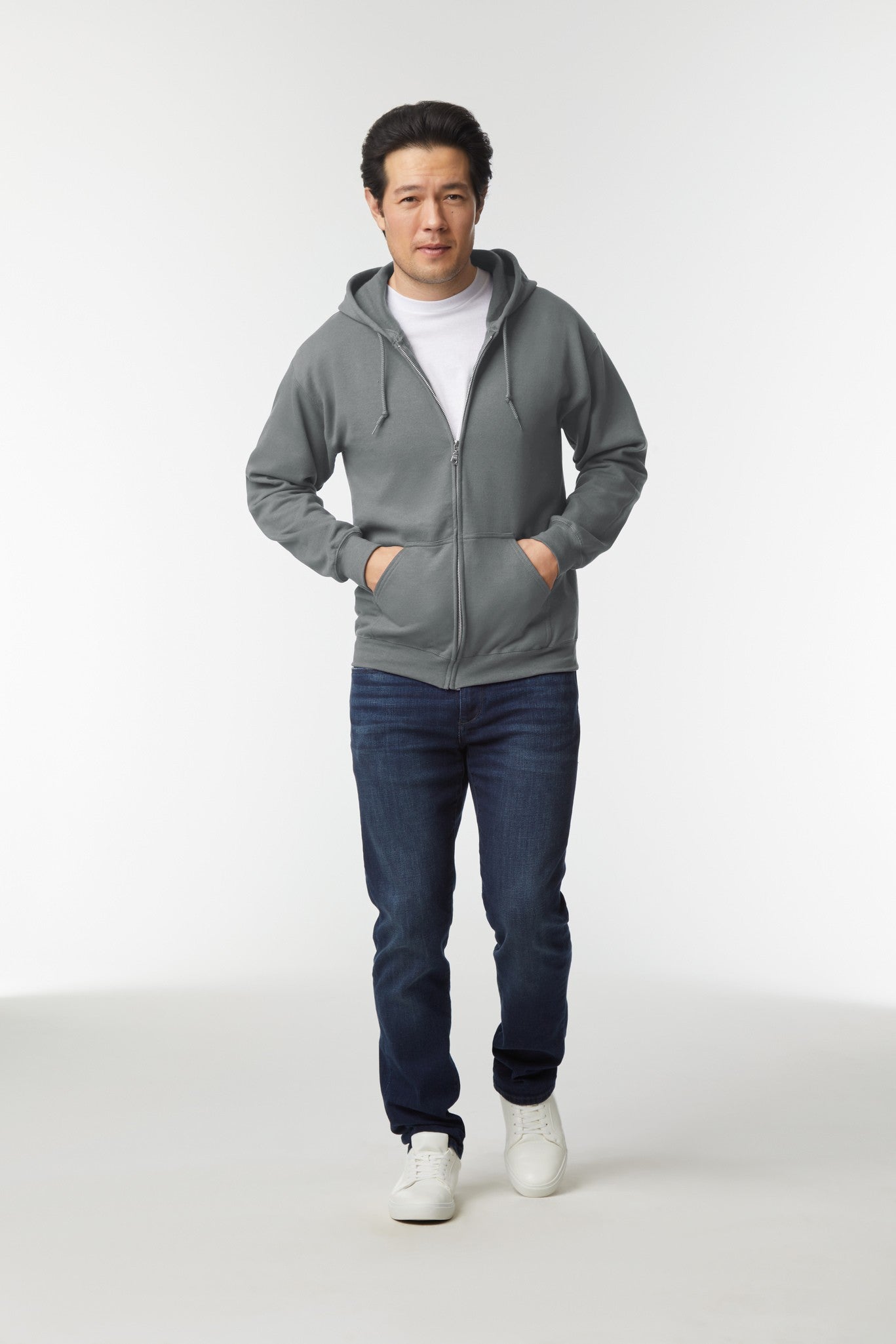 Gildan Heavy Blend™  full zip hooded sweatshirt - White