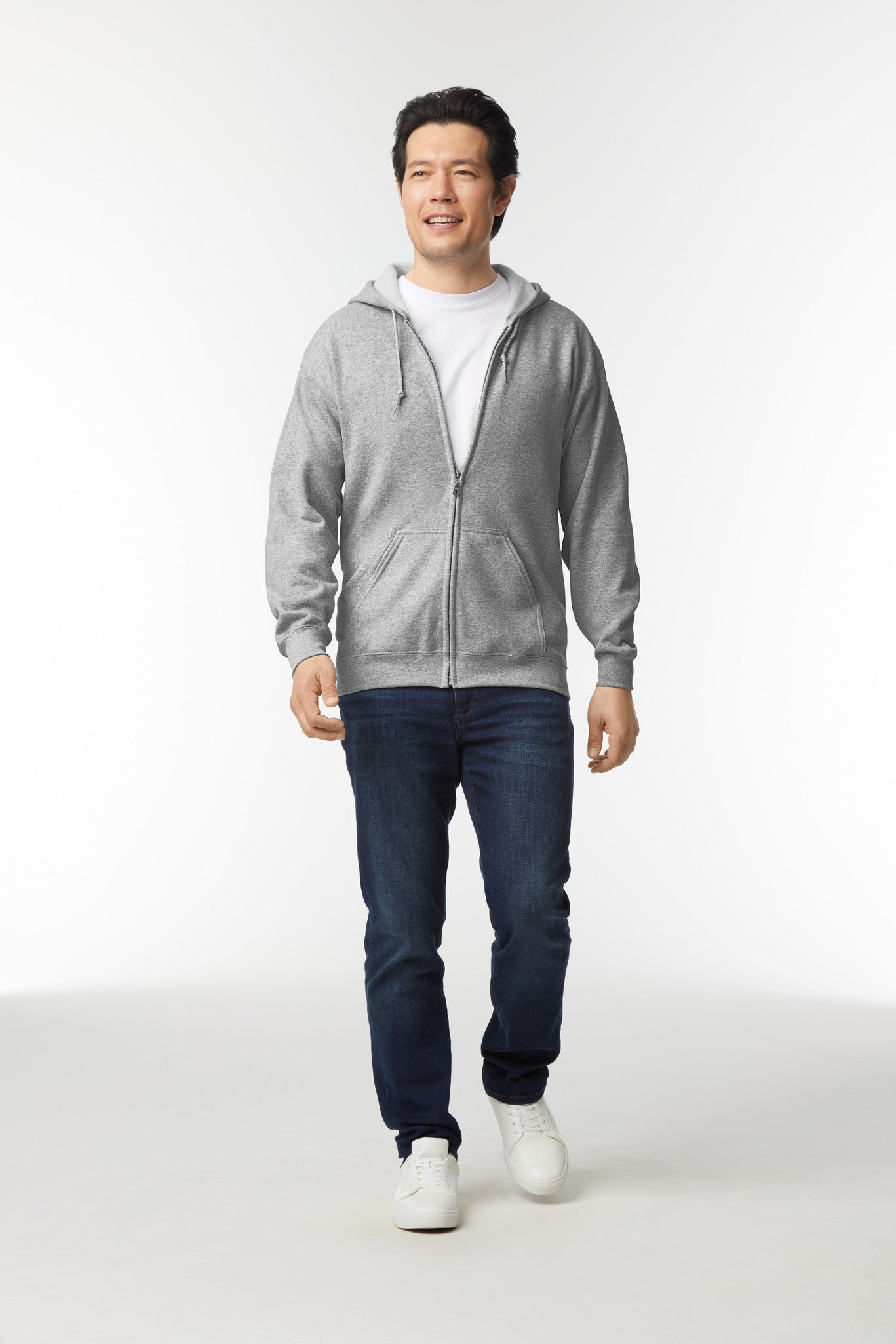 Gildan Heavy Blend™  full zip hooded sweatshirt - White