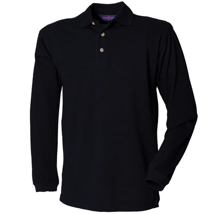 Henbury Long sleeve cotton polo shirt