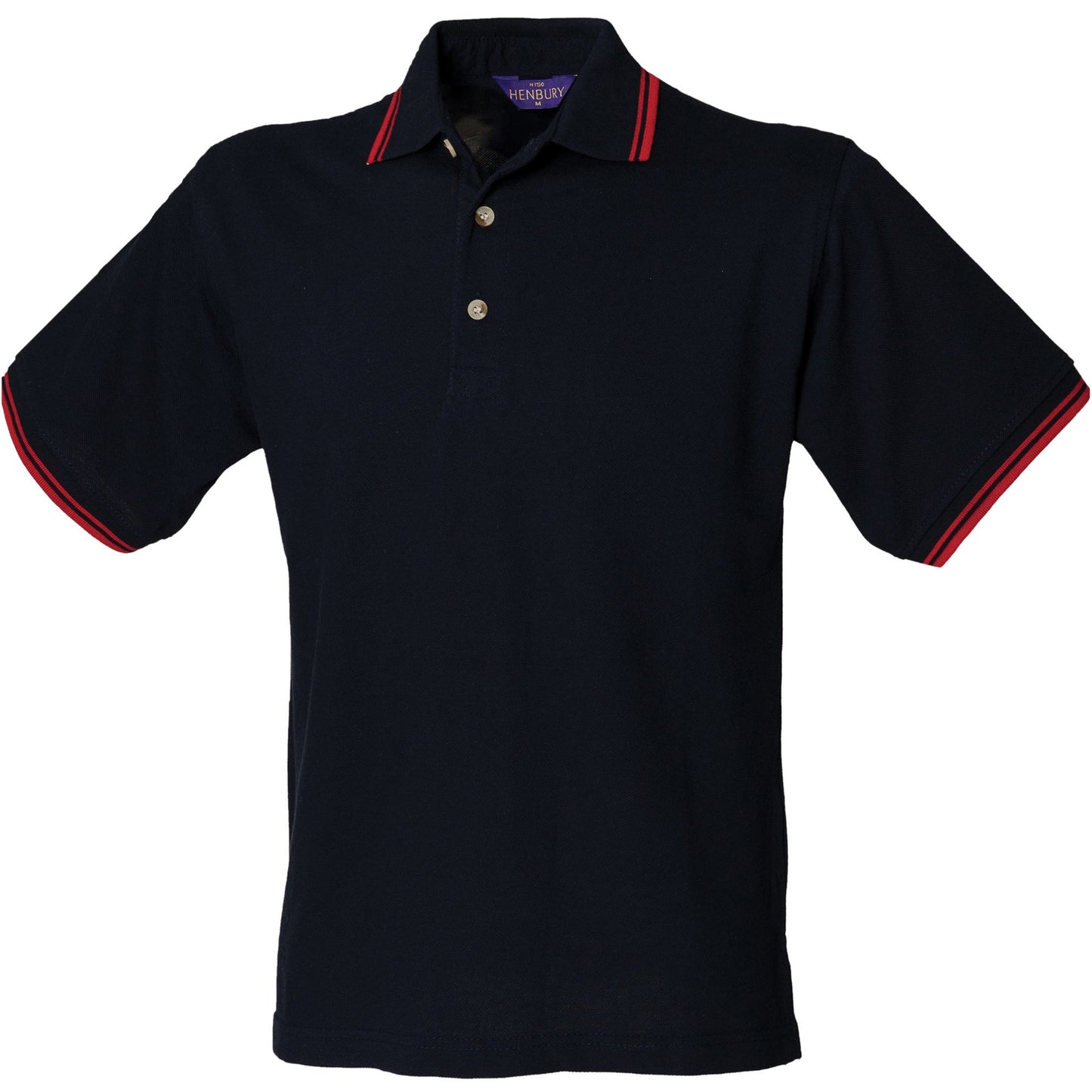 Henbury Double tipped collar and cuff polo shirt