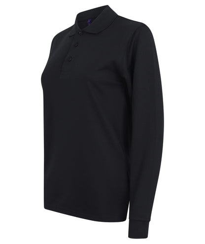 Henbury Long sleeve Coolplus® polo shirt