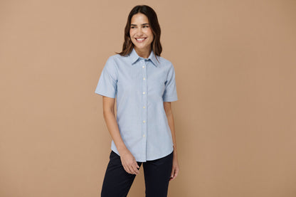 Henbury Women's short sleeve classic Oxford shirt