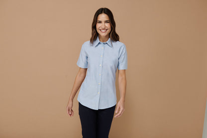 Henbury Women's short sleeve classic Oxford shirt