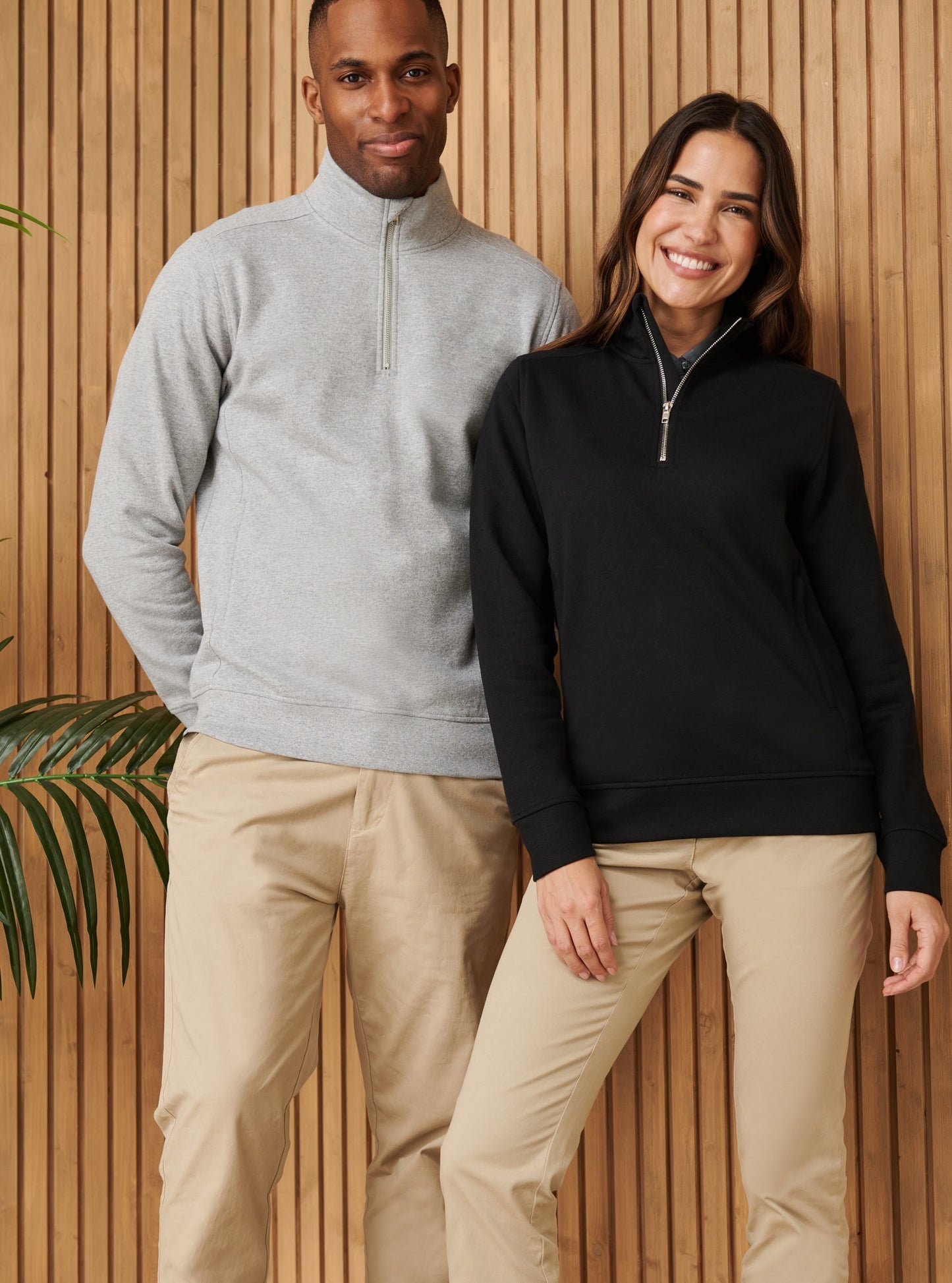 Henbury Unisex sustainable ¼-zip sweatshirt