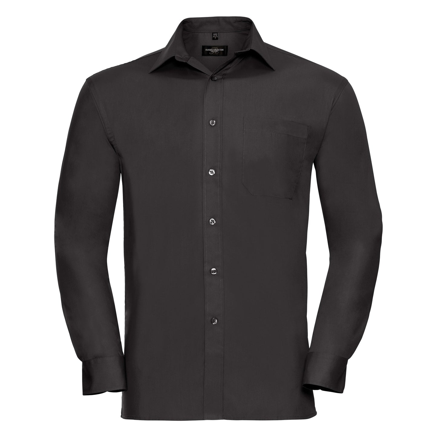 Russell Collection Long sleeve pure cotton easycare poplin shirt