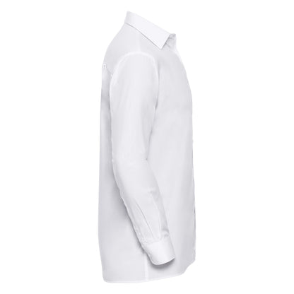 Russell Collection Long sleeve pure cotton easycare poplin shirt